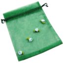 Pouch Mesh Green With Flowers 2pcs