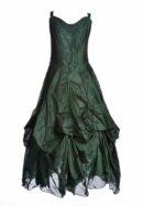 Dress Long Ruched Green