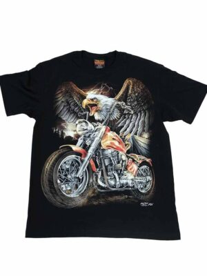 T-Shirt Eagle and Bike Glow In The Dark (Choose Size)