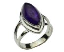 Silver Ring Amethyst Tear Drop