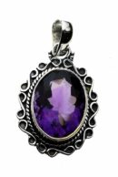 Silver Pendant Amethyst Cut