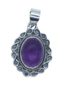 Silver Pendant Amethyst Cab