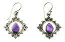 Silver Earring Amethyst Stone