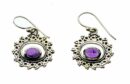 Silver Earring Amethyst Stone