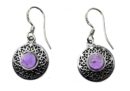 Silver Earring Amethyst Stone