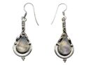 Silver Earring Rainbow Stone