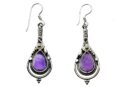 Silver Earring Amethyst Stone