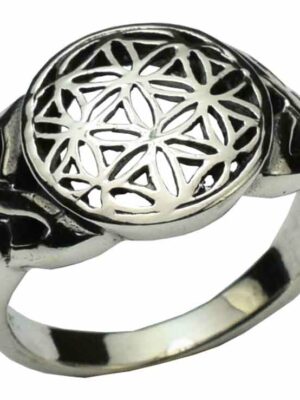 Silver Ring Flower Of Life