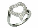Silver Ring Heart Clear