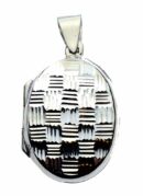 Silver Pendant Locket Oval