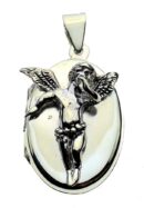 Silver Pendant Locket Oval