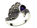 Silver Ring Marcasite Amethyst