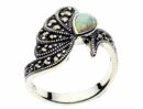 Silver Ring Marcasite Opal