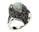 Silver Ring Marcasite Opal