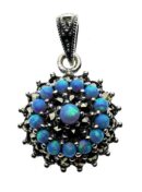Silver Pendant Marcasite Opal