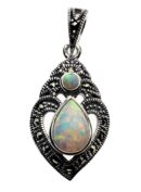 Silver Pendant Marcasite Opal