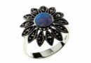 Silver Ring Marcasite Opal