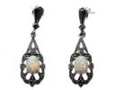 Silver Earring Marcasite Fire