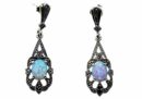Silver Earring Marcasite Opal
