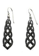 Silver Earring Marcasite Twist