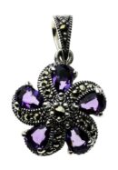Silver Pendant Marcasite Ame