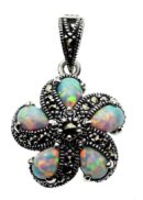Silver Pendant Marcasite Opal