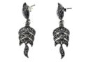 Silver Earring Marcasite Leave