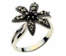 Silver Ring Marcasite Onyx