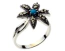 Silver Ring Marcasite Turq