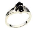 Silver Ring Marcasite Onyx