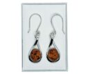 Silver Earring Amber Oval