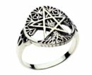 Silver Ring Tree Of Life Pentagram