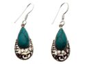 Silver Earring Turquoise Drop