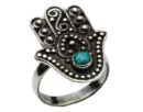Silver Ring Turquoise Hand