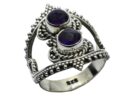 Silver Ring Double Amethyst