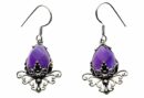 Silver Earring Amethyst Cut