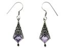 Silver Earring Amethyst Cut