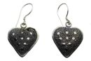 Silver Earring Heart Bobbled