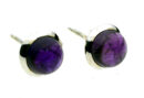 Silver Earring Stud Amethyst