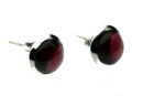 Silver Earring Stud Garnet