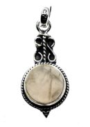 Silver Pendant Fancy Rose Quartz