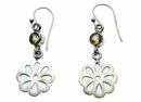 Silver Earring Citrine Cut
