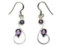 Silver Earring Double Amethyst