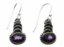 Silver Earring Oval Amethyst