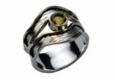 Silver Ring Band Citrine