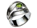 Silver Ring Band Peridot