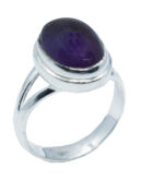 Silver Ring Amethyst Plain