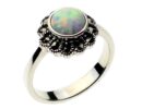 Silver Ring Marcasite Opal