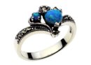 Silver Ring Marcasite Blue