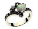 Silver Ring Marcasite Opal